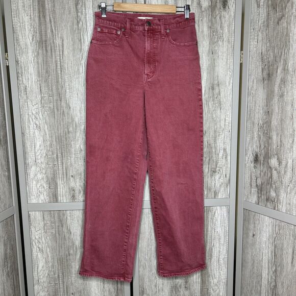 Madewell Denim - Madewell Jeans Size 27 The Perfect Vintage Wide Leg High Rise Red Color
